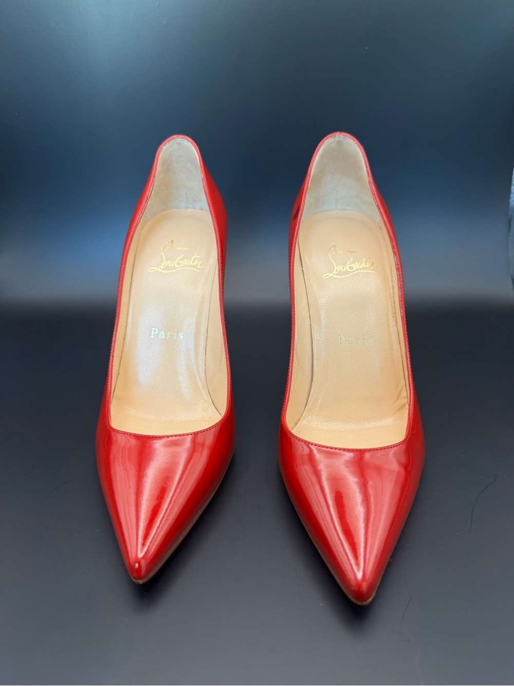 Christian Louboutin Kate 100 Red Patent Pumps EU 36.5 (US 6.5) Pointed Toe